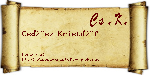 Csősz Kristóf névjegykártya