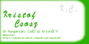 kristof csosz business card